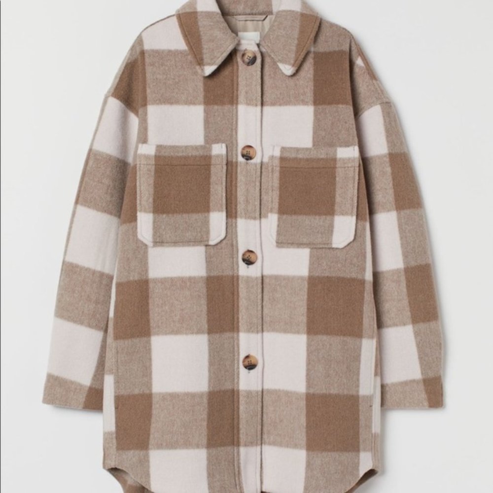 H&M Plaid Oversized Shacket (Shirt Jacket)